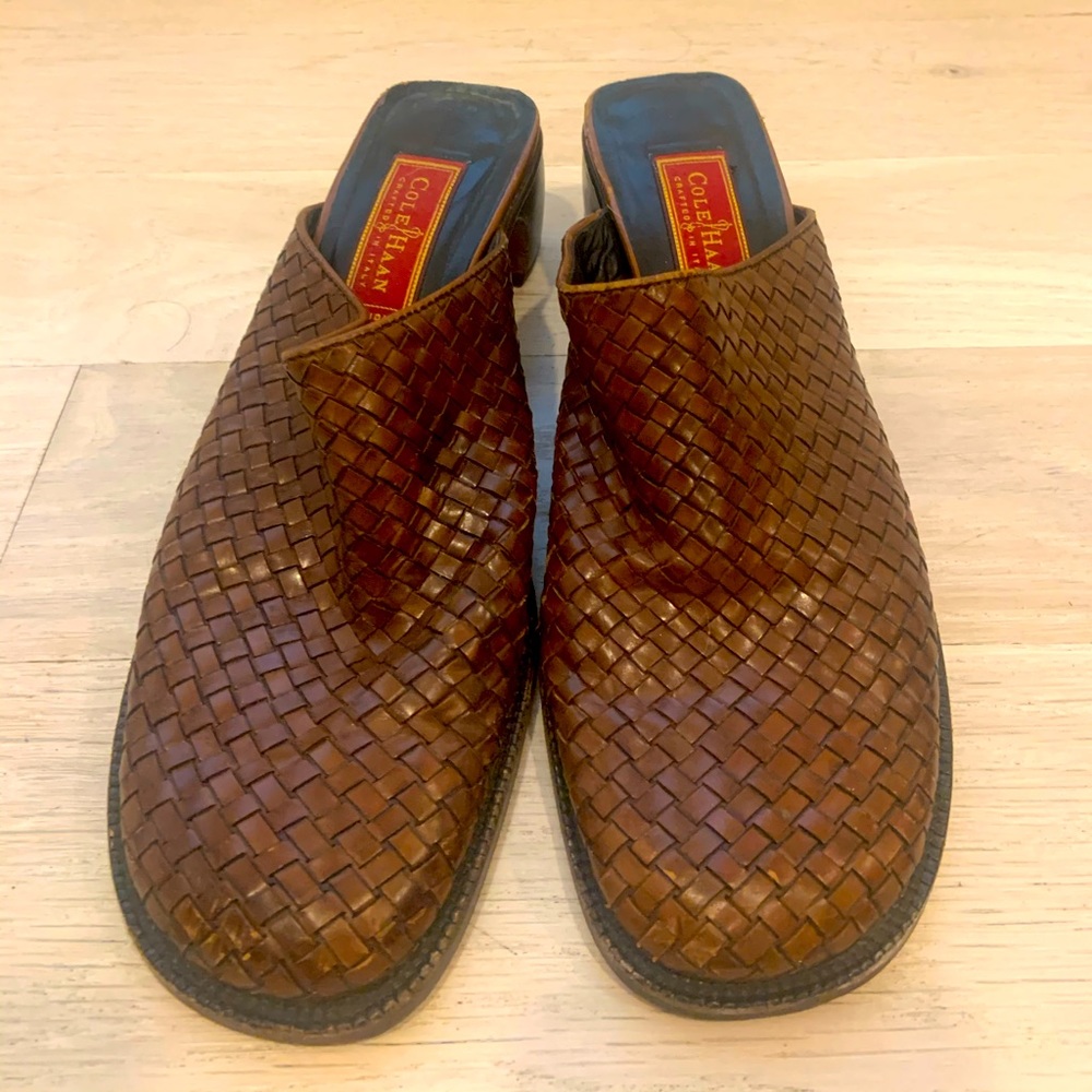 Cole Haan brown leather mules or clogs